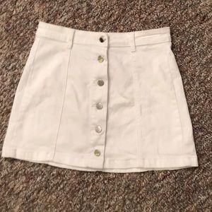 white jean mini skirt